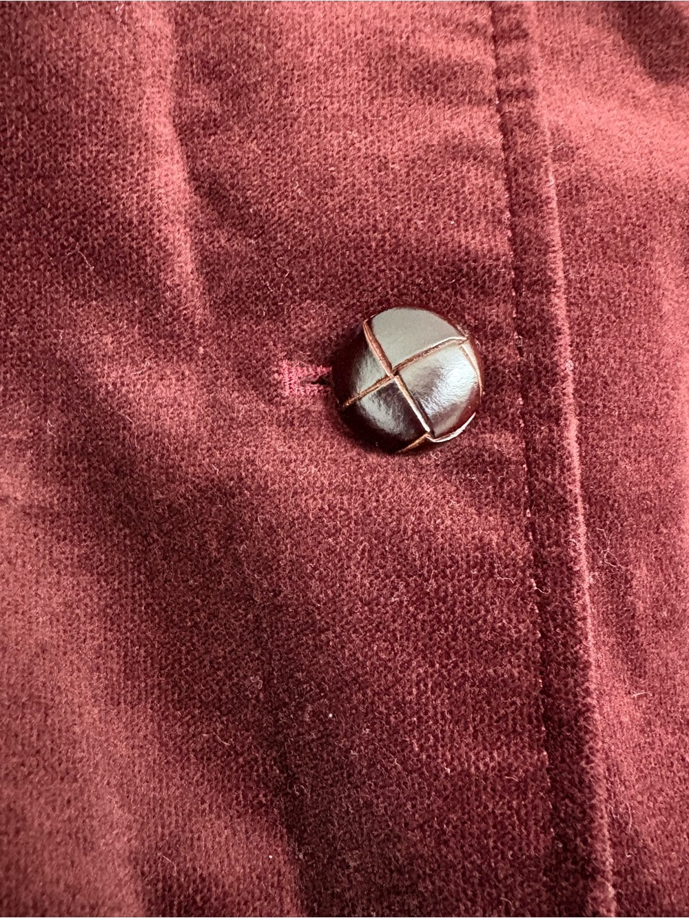 Talbots Size 12 Burgundy Velvet Blazer Jacket Cotton Stretch Academia - Picture 6 of 7